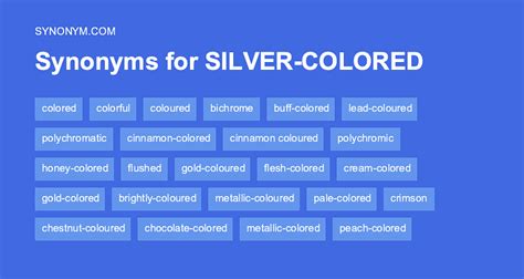 silver synonym|adjectives for silver.